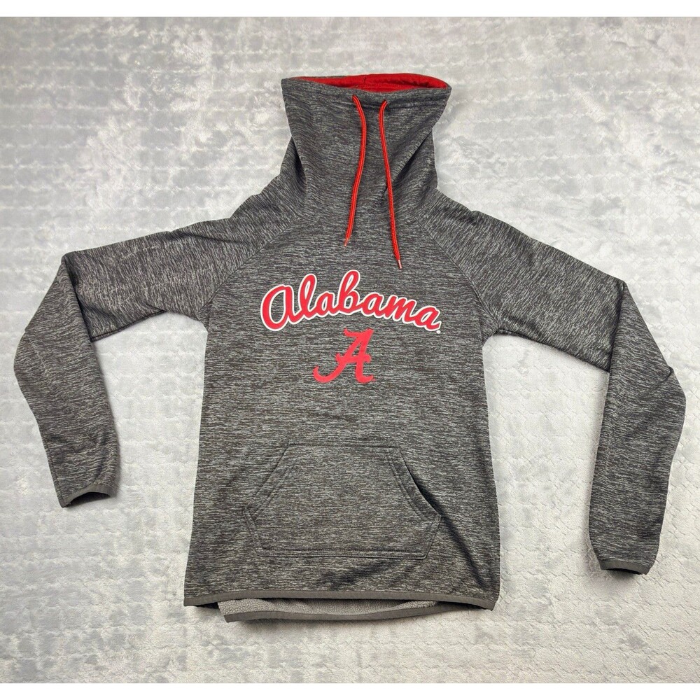 Stadium Athletics Alabama Crimson Tide Gray Red Pullover Hoodie Sweatshirt S